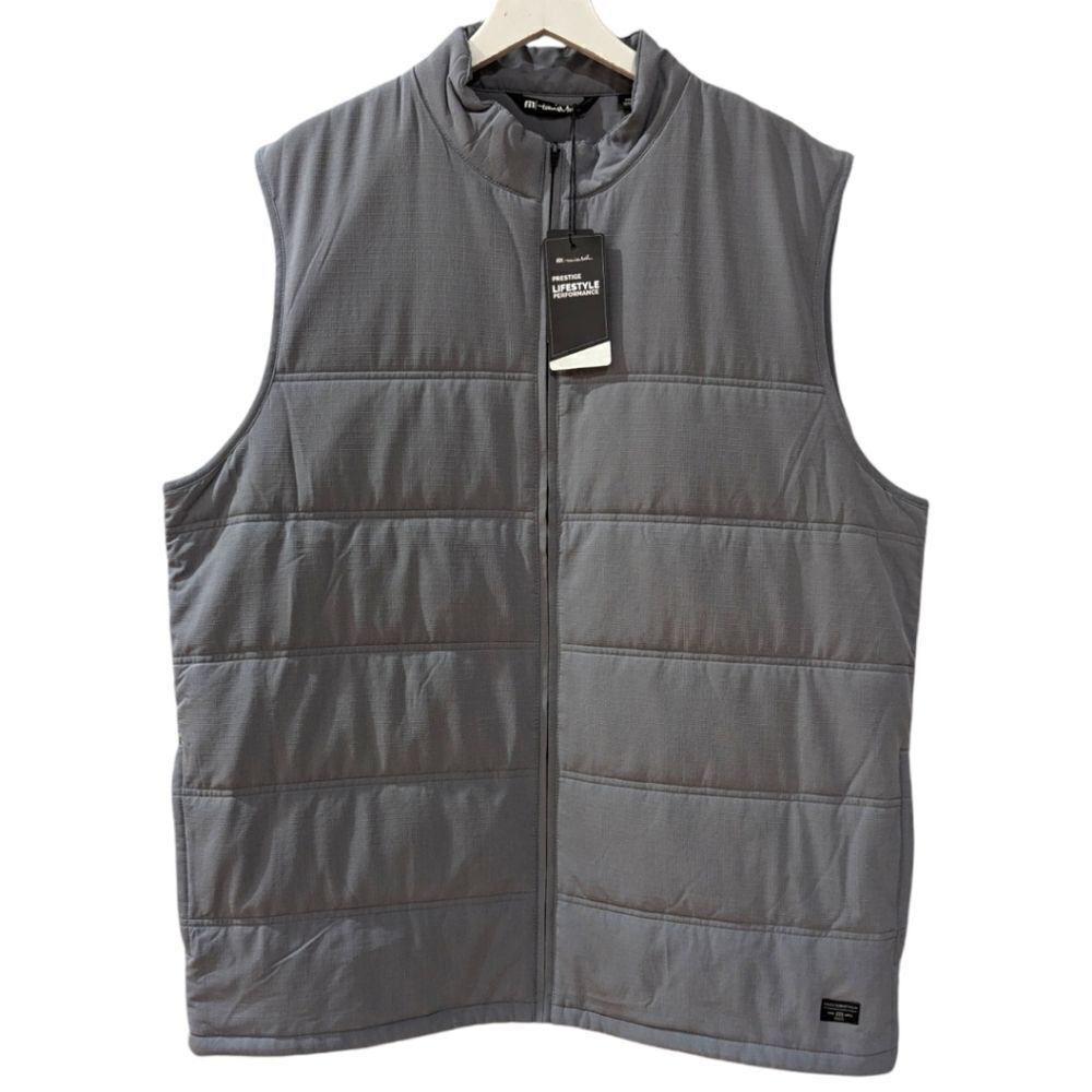 Travis Mathew x intel Men's 2XL Cold Bay Vest Quiet Shade Grey Embroidered NWT